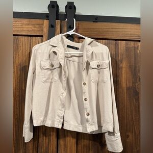 Max Jeans Light Tan Cropped Utility Jacket